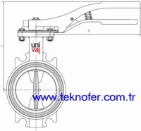 wafer kelebek vana teknik çizimi 201-301