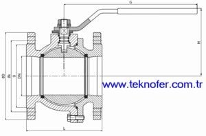 Flansli pik dokum Kuresel Vana (BAV-0201-0601) teknik cizimi