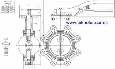 lug kelebek vana 201-301 BLN teknik çizimi 2