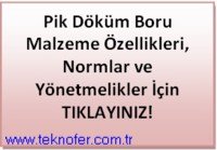 Pik Döküm Boru Normlar ve Yönetmelikler ayrintili bilgiSML